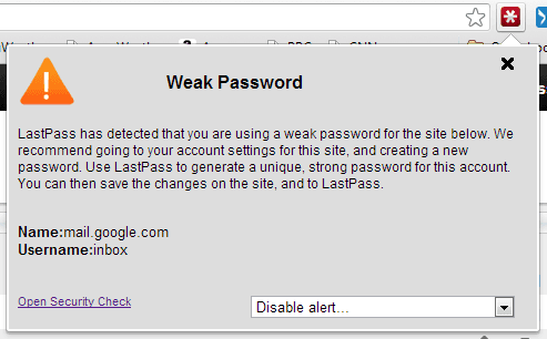 LastPass Now Warns You When You're Using a Weak or Duplicate Password